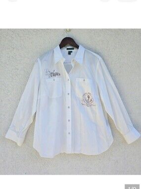 Lauren Jeans Company White Graphic Shirt